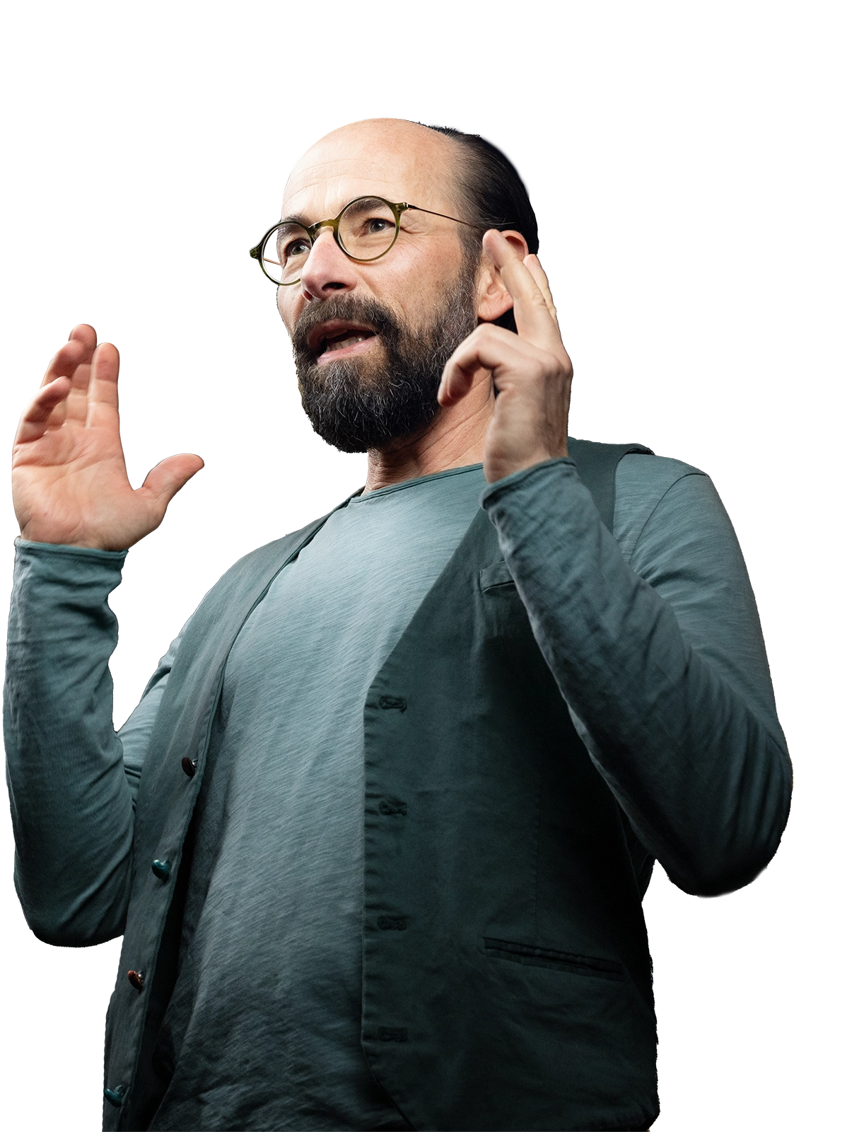 Markus Weiss, Managing Partner bei MINTED hält einen Vortrag über Förderungen auf der Bühne